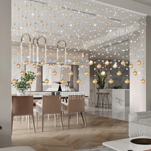 Crystal Bead Curtain Partition Curtain Living Room Bedroom Bead Hanging Curtain Door Curtain Decoration Light Luxury