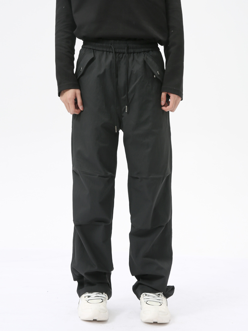 MTLCLOTHES Hombres| 2024 otoño nuevo producto simple herramienta de viaje chaqueta con cremallera pantalones de color sólido conjunto