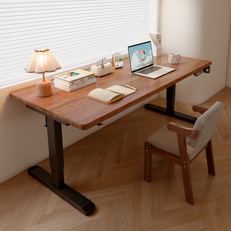 Mesa elevadora eléctrica, mesa de computadora de madera maciza, mesa de deportes electrónicos que se puede levantar, mesa de estudio para estudiantes en casa, escritorio de oficina