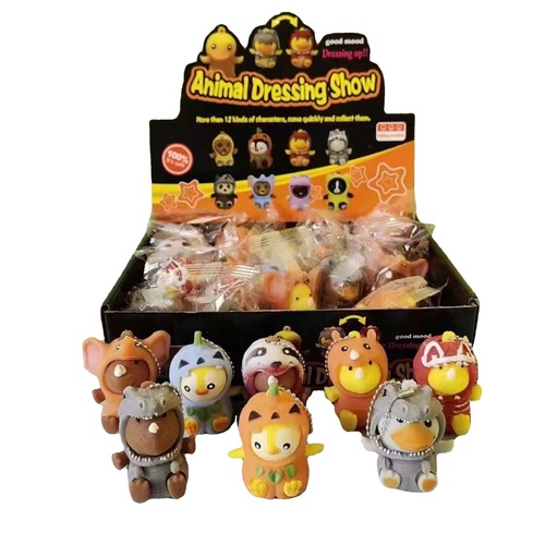 New product creative dress-up small animals cute cute pets desktop internet celebrity ornaments mini children's stress relief toys pinch fun