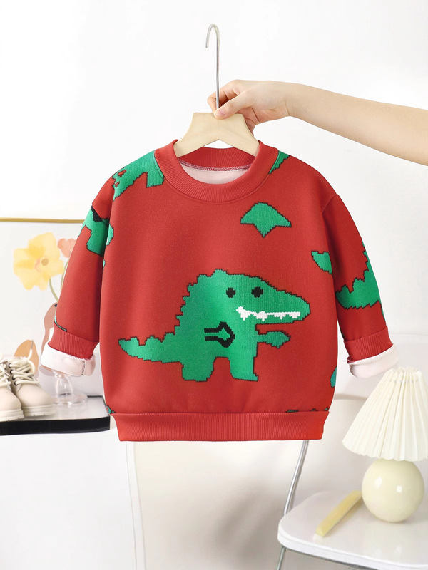 New Children's Sweater Versatile Knitwear Autumn and Winter Thickened Warm Sweatshirt Christmas Children's Clothing Home Wear Outerwear Wholesale