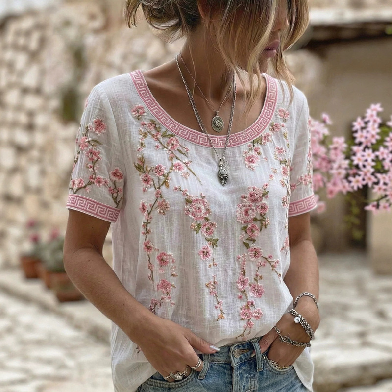 European and American Cross-Border Independent Website New 3D Printed Bohemian Retro Style Casual Women's Short-Sleeved T-Shirt Top European and American Cross-Border Independent Website New 3D Printed Bohemian Retro Style Casual Women's Short-Sleeved T-Shirt Top