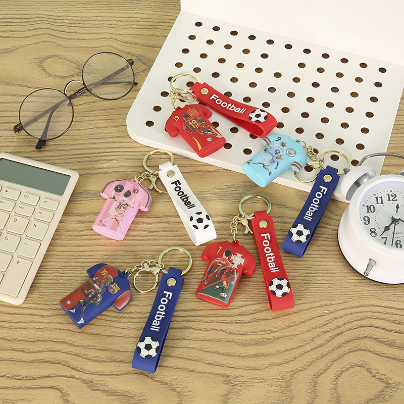 New Cartoon Football Uniform Keychain Star Pendant Bag Pendant Car Keychain Fan Exquisite Small Gift