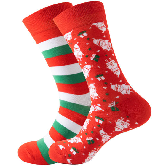 2023 autumn and winter Amazon new socks Santa Claus women's socks Christmas tree men's socks Christmas socks mid-tube tide socks