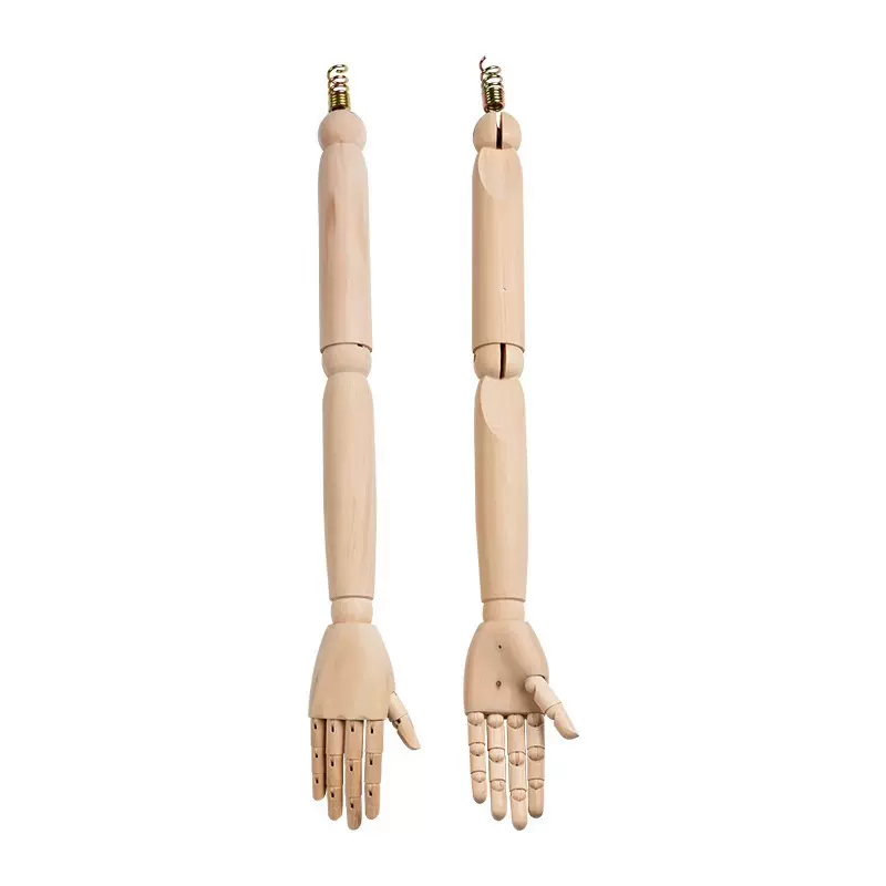 服装模特道具实木机械手臂女男胳膊关节拆装木质假肢配件手模道具