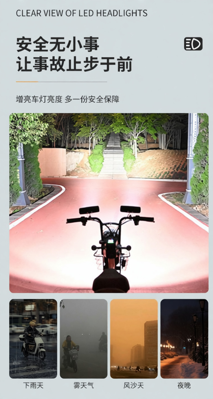 Car LED Spotlight 12V-80V Electric Vehicle Light Truck Reverse Light Tricycle Universal Waterproof Motorcycle Headlight