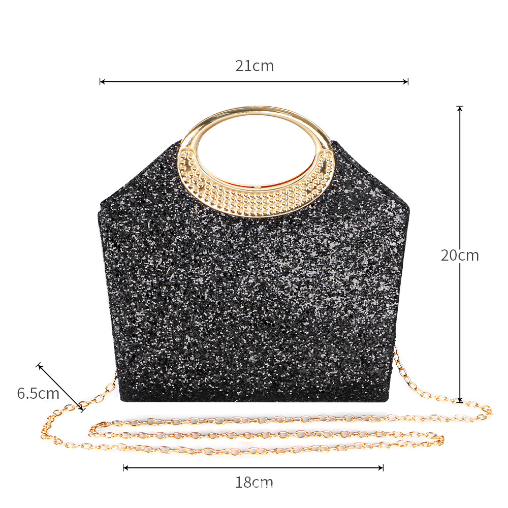 Cross-Border Amazon New Diamond Sparkling Handheld Evening Bag, High-End Luxury Party Bag, Glittery Crossbody Clutch - Thumbnail 8