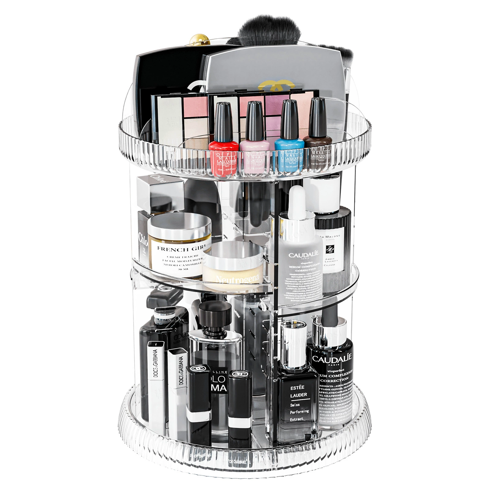Rotating Countertop Storage Rack, Multi-Layer Cosmetic Organizer, 2–3 Tier Rotating Box
