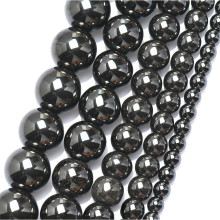 黑胆石 散珠天然铁矿石圆珠 DIY饰品手链配件 跨境电商黑胆石