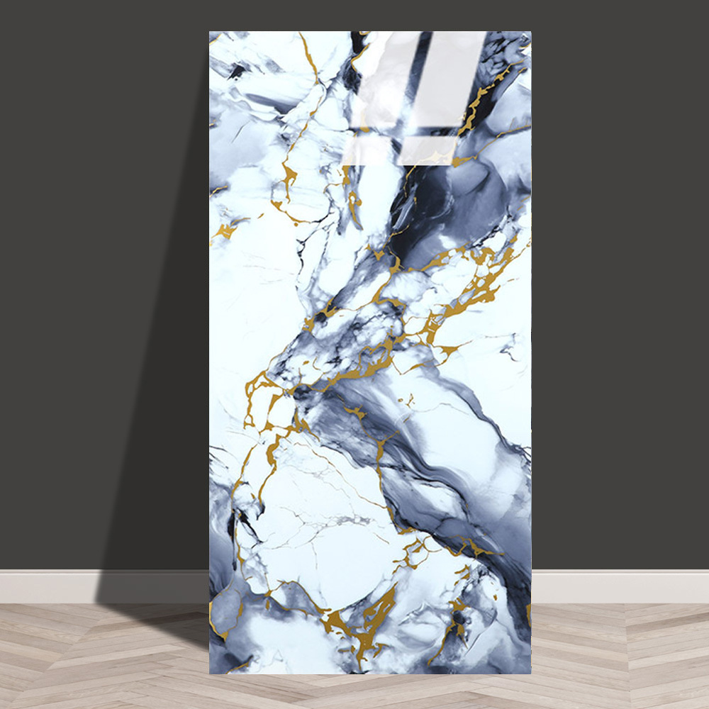 azulejos imitados mármol pegatinas de pared PVC placa de aluminio y plástico decoración papel pintado impermeable a prueba de humedad papel pintado autoadhesivo pegatinas de cocina
