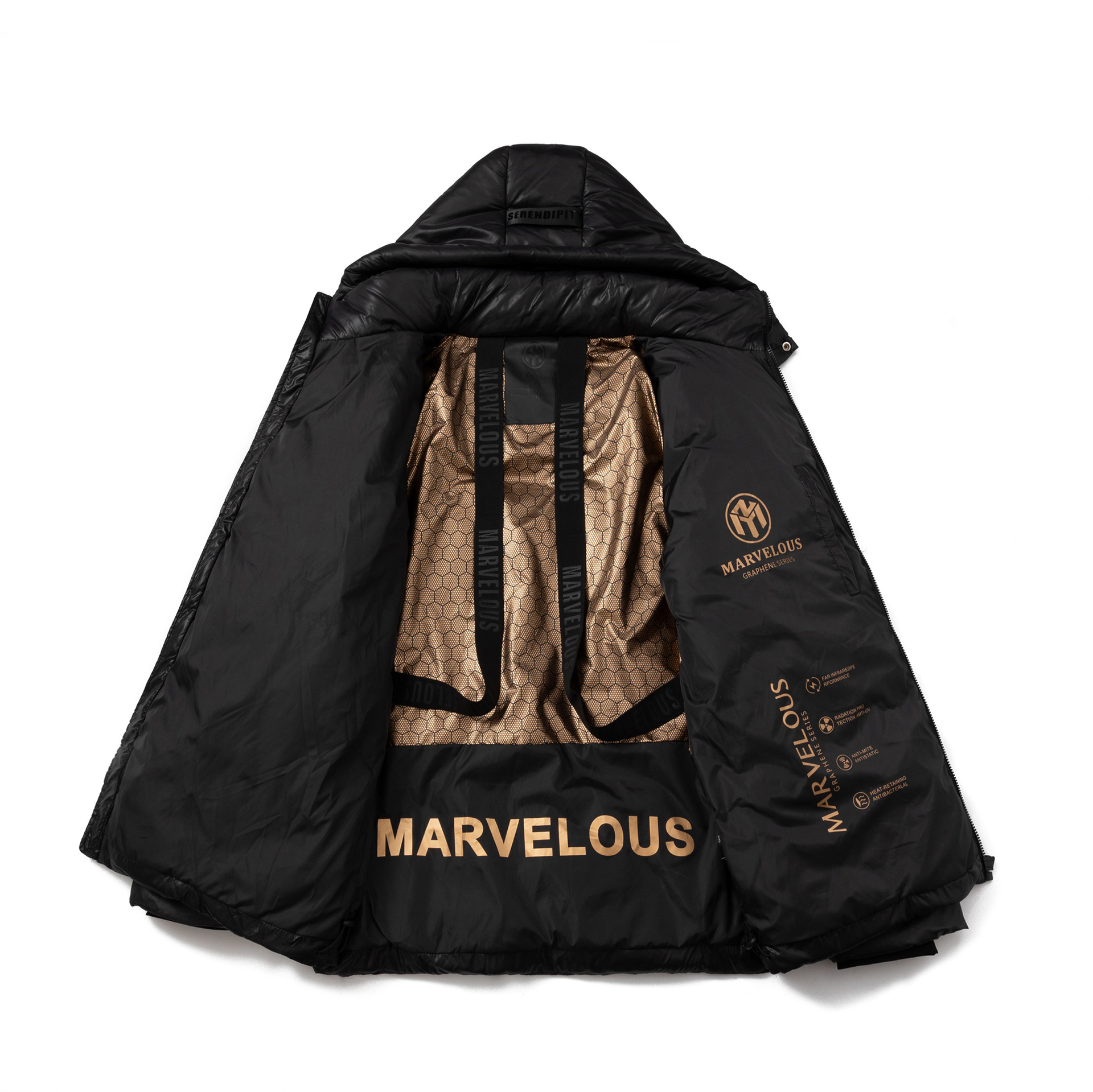 Men's Clothing New men's black and gold plus size Coat jacket winter thick warm high end cold proof clothing fashionable warm coat_voghion.com