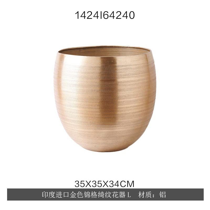 Maceta Martillada Metálica de Metal Semiartesanal para Flores y Decoración del Hogar