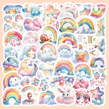 50贴可爱卡通儿童奖励彩虹小星星涂鸦小贴画水杯文具书桌装饰贴纸