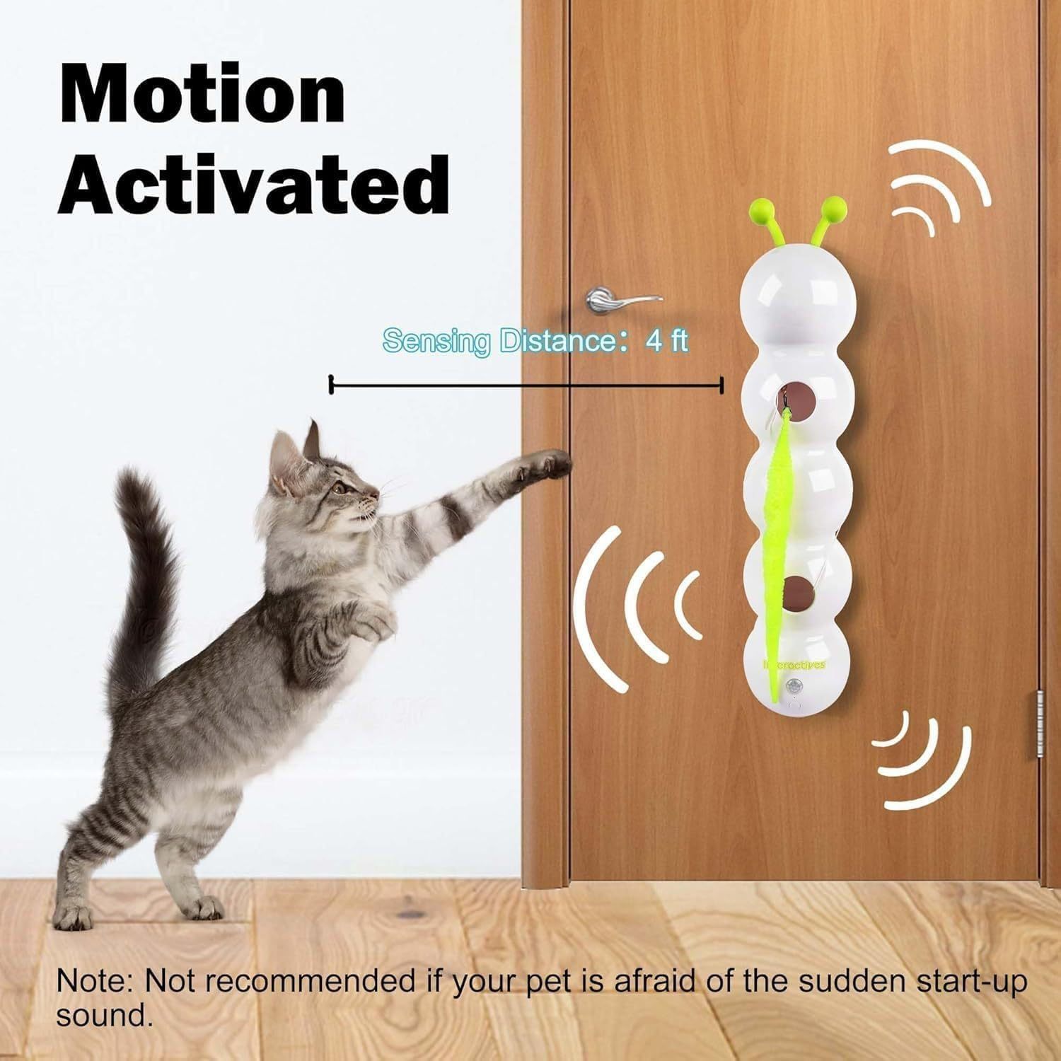 Nuevos juguetes interactivos para mascotas transfronterizos, orugas, plumas eléctricas, ventas inteligentes, juguetes para gatos, barras para gatos.