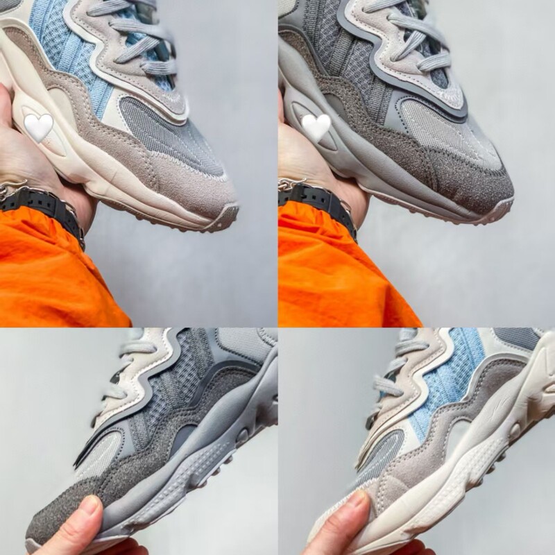 Putian 2025 New Model Ozweego Men's Shoes, Same Style as Yi Yangqianxi, Dad Shoes, Gray and White Casual Sneakers