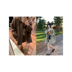诺丁山街角’质感满满韩系翻领小个子中长款风衣外套女秋季