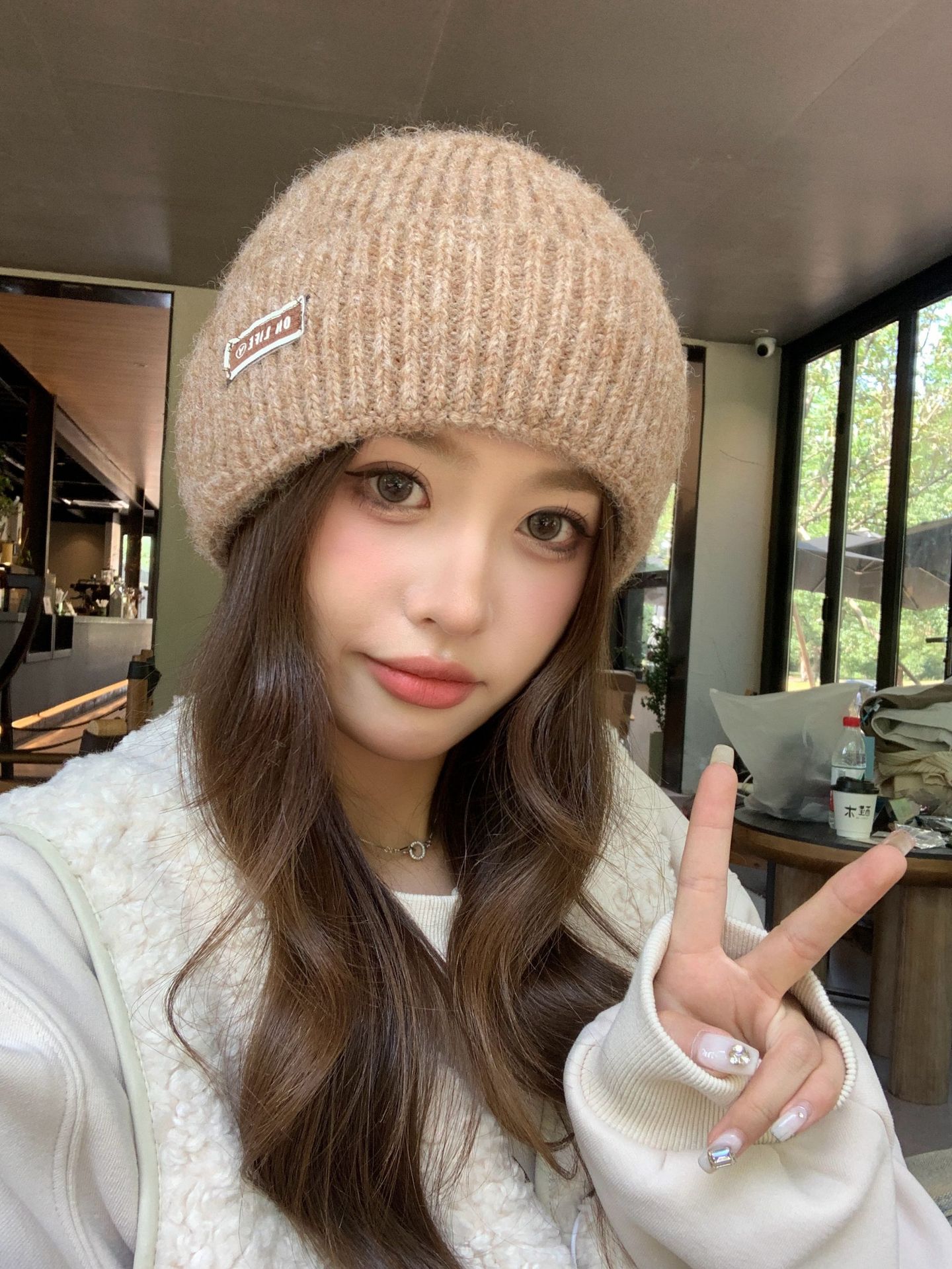 Solid Color Large Head Circumferece Face Slimmig Postpartum Autum Witer Fleece Lied Cold Thick Kitted Hat For_voghion.com