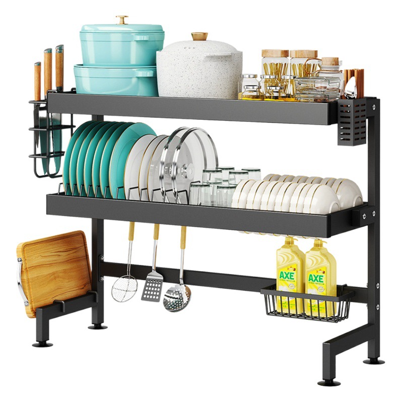 Fregadero de la cocina estante de almacenamiento de plato de encimera estante de plato multifuncional estante de plato de fregadero estante de drenaje