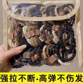 咖色头绳加粗高级感橡皮筋高弹力耐用大肠发圈发绳秋冬头饰女发饰