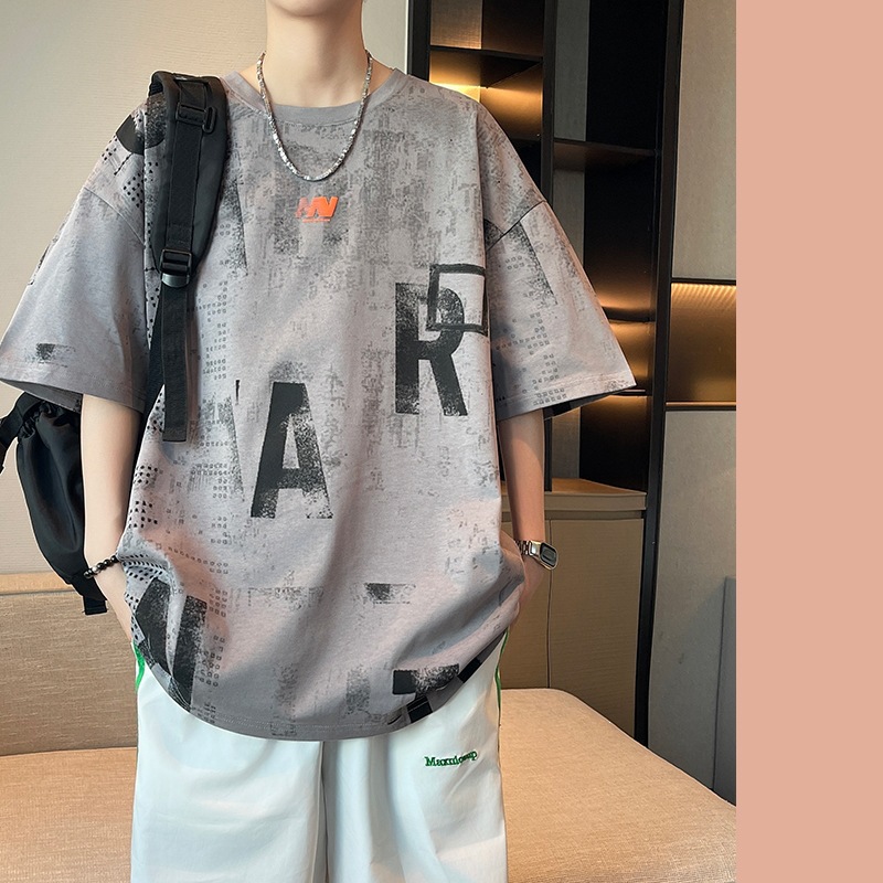 Quality cotton summer trend short sleeve T-shirt for students