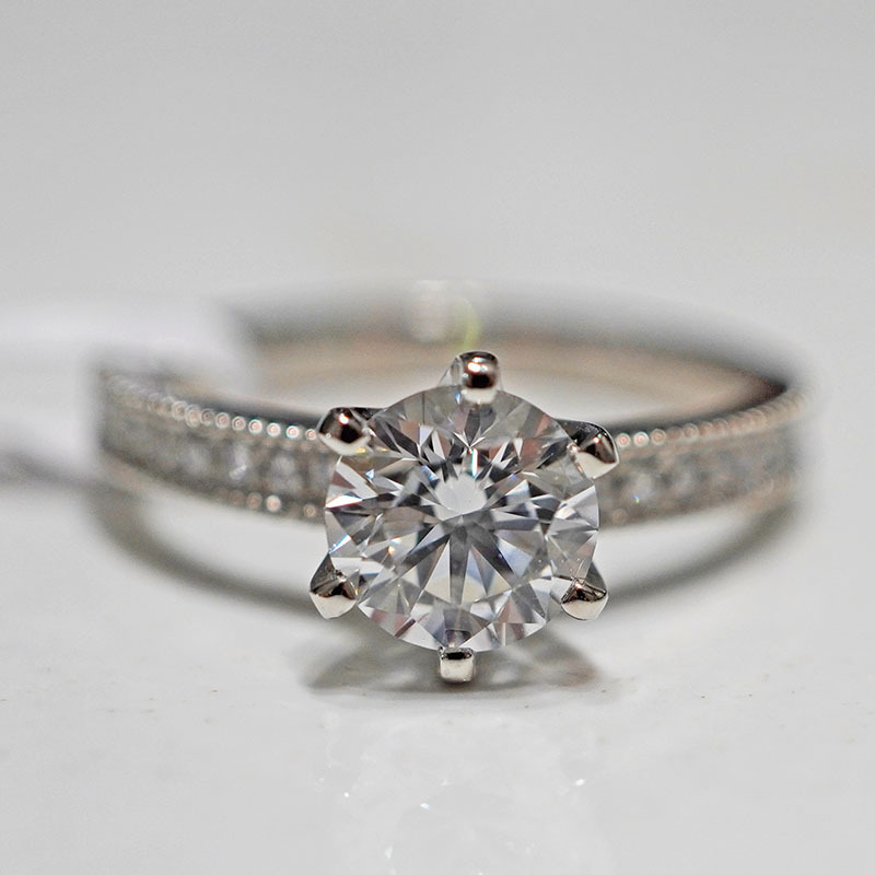 PT950铂金培育钻石戒指女士小众灿若星辰结婚求婚订婚|ru