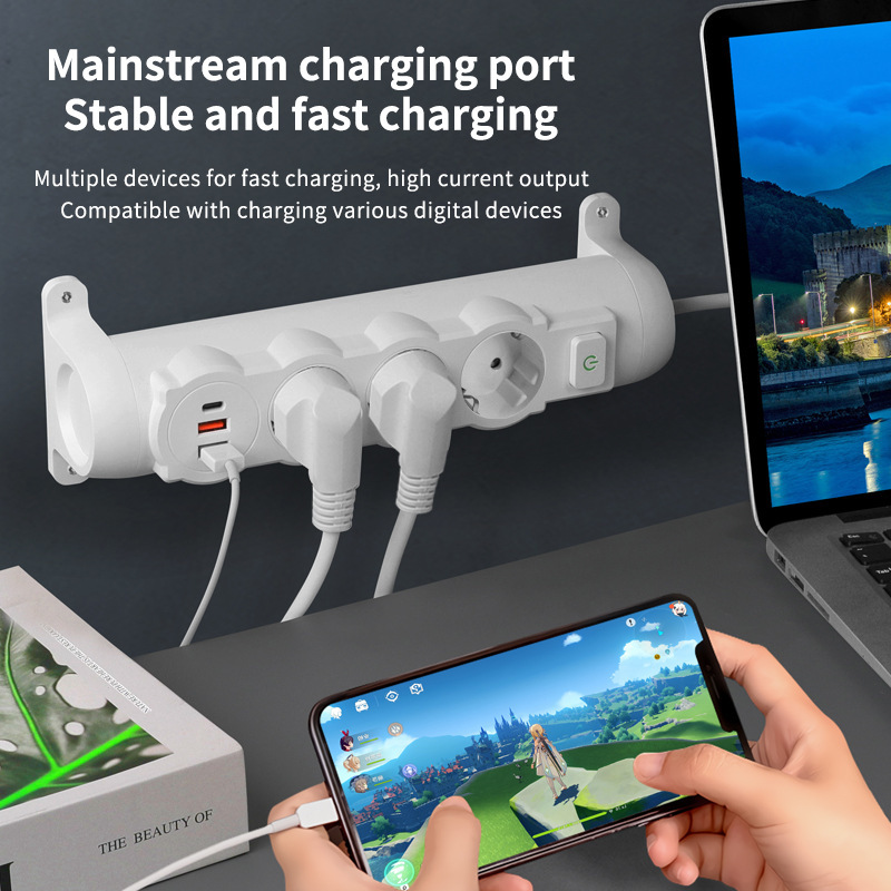 Conector giratorio con agujero de gong y pin que se puede fijar en la pared con conector de conexión