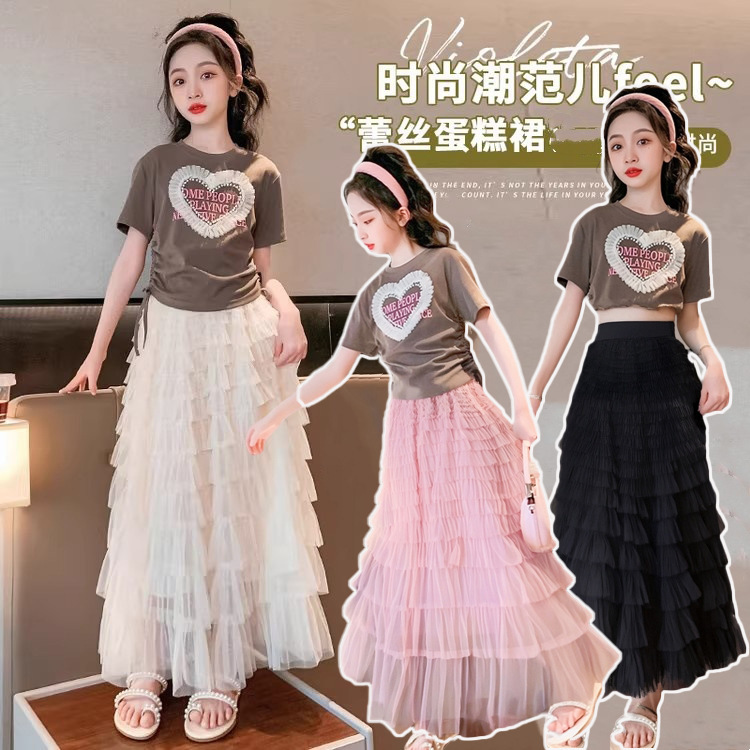 Girls' Half-Length Gauze Skirt Suit, Summer Dress, Medium and Large Children's Cake Skirt, Long Skirt, Princess Skirt, Mesh Mid-Length Skirt, Beach Skirt for Women Girls' Half-Length Gauze Skirt Suit, Summer Dress, Medium and Large Children's Cake Skirt, Long Skirt, Princess Skirt, Mesh Mid-Length Skirt, Beach Skirt for Women