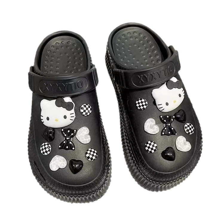Сандалии Hello Kitty летние дышащие нескользящие пляжные тапочки, дорожные шлепанцы, легкие