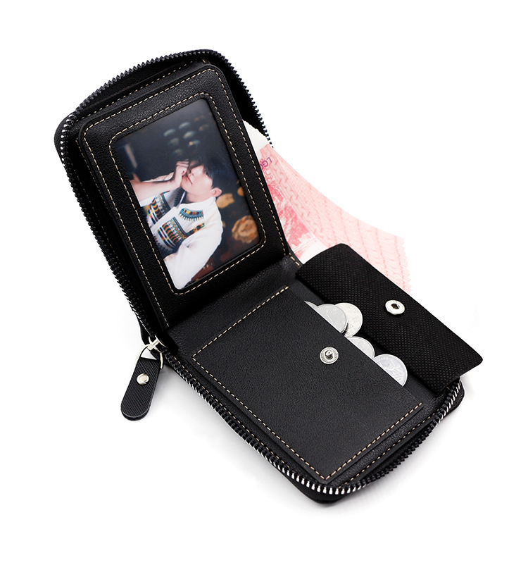 Men's Letter Solid Color Pu Leather Zipper Wallets display picture 2