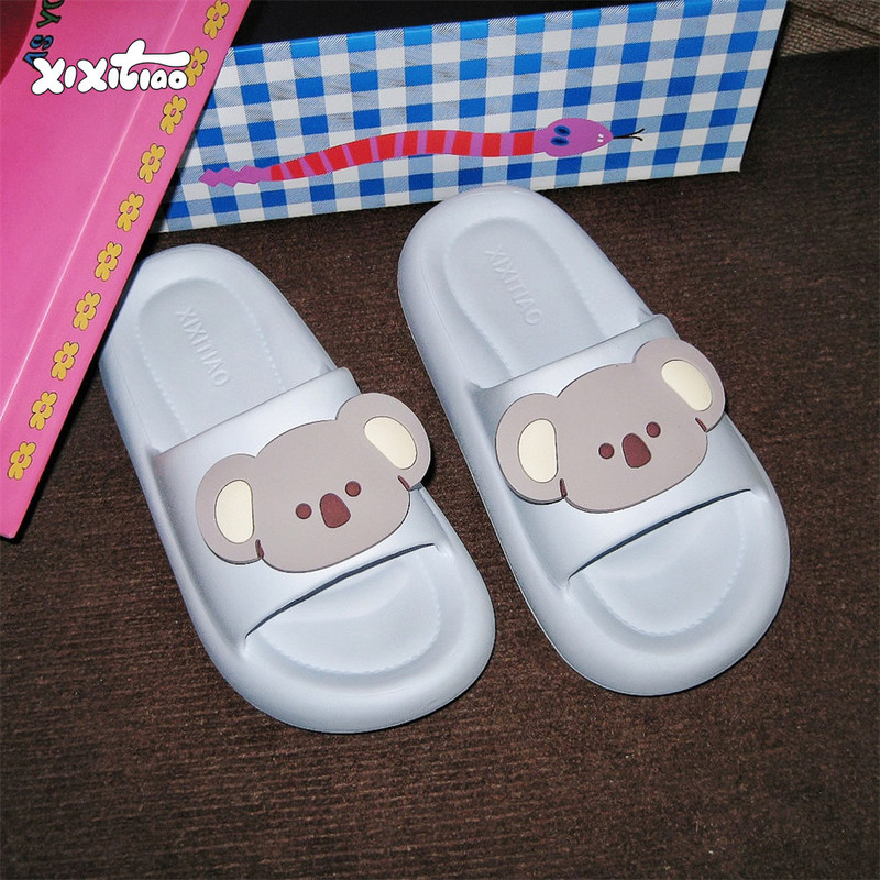 Thin Strips Couple Cute Home Eva Soft-Soled Sandals Summer New Soft Koala Men and Women Casual Outer Slippers