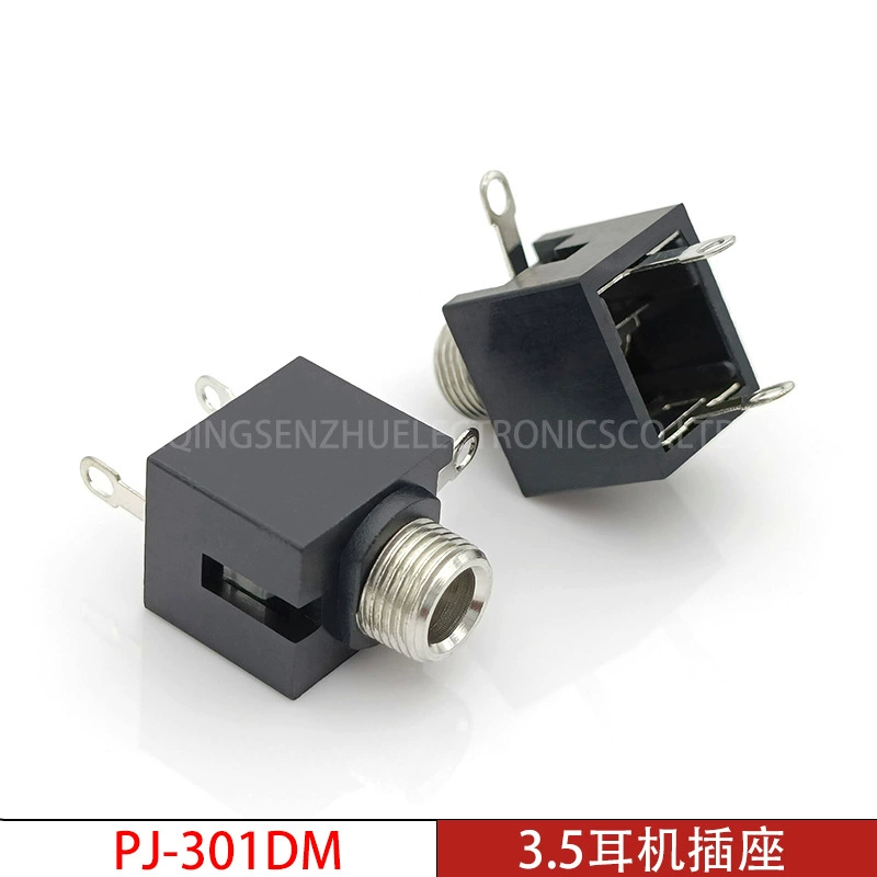 3.5 headset socket PJ-301DM 3.5mm audio video vertical headset 301 dual-channel socket with thread