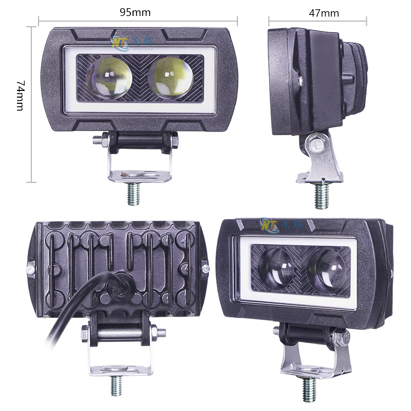 3 pulgadas de doble ojo LED de motocicleta lámpara de luz de malla de lámpara de luz de automóvil lámpara de luz de automóvil aleación de aluminio de aluminio image 3