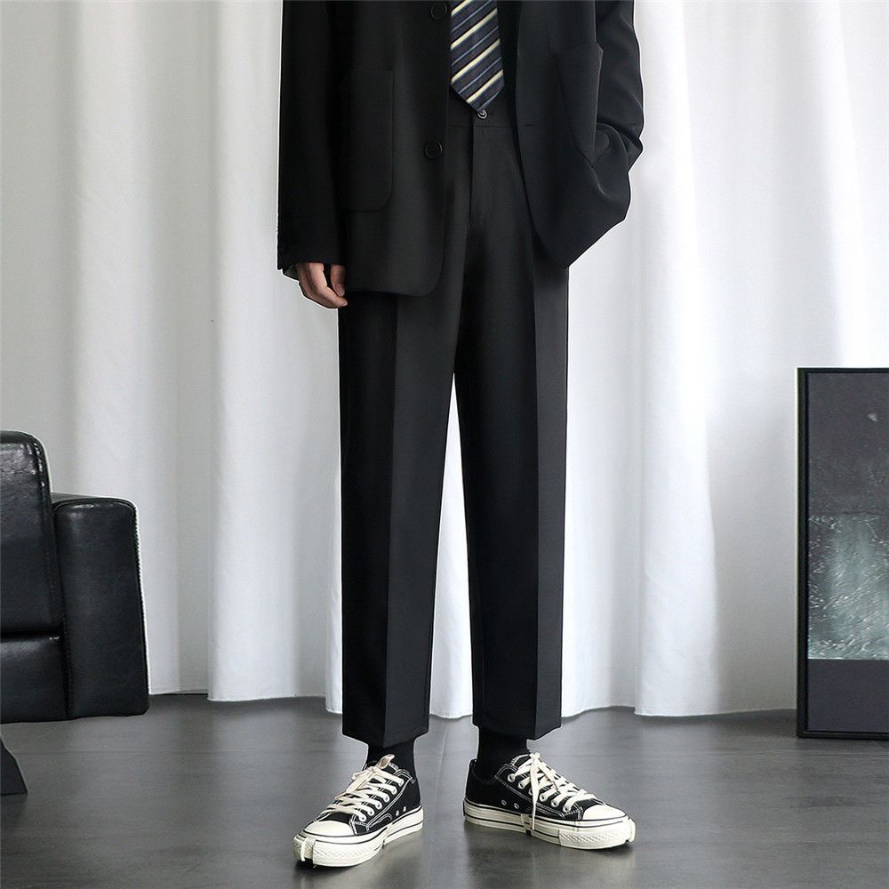 Cross-border spring and autumn versatile casual suit pants men's loose straight leg wide leg DK pants Korean style men's drape