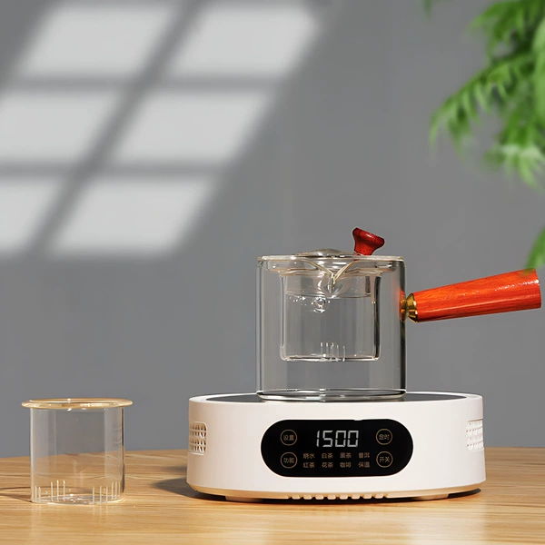 Upgraded digital display white stove-side handle kettle 500ML