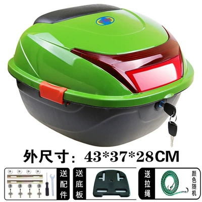 Scooter Toolbox, Universal Rear Trunk Motorcycle trunk - large-size-f049-fruit-green-large-thickened-side-buckle-version-side-buckle-red-and-black-randomly-distributed