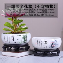 大号花盆陶瓷花盆睡莲碗莲绿萝无孔金钱清仓水培专用盆特大