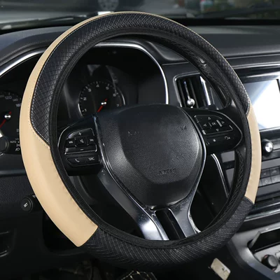 Wheel Cover, Elastic, No Inner Ring, Steering wheel cover - beige-38cm