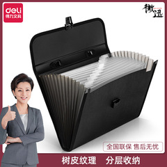 Deli A4 organ bag 5232 office handbag 13-grid folder information storage bag student test paper holder
