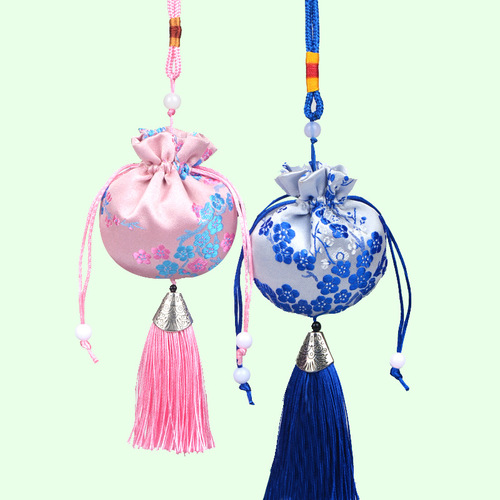 Retro sachet wholesale mugwort sachet tassel empty bag car damask pendant antique style purse plum blossom portable sachet