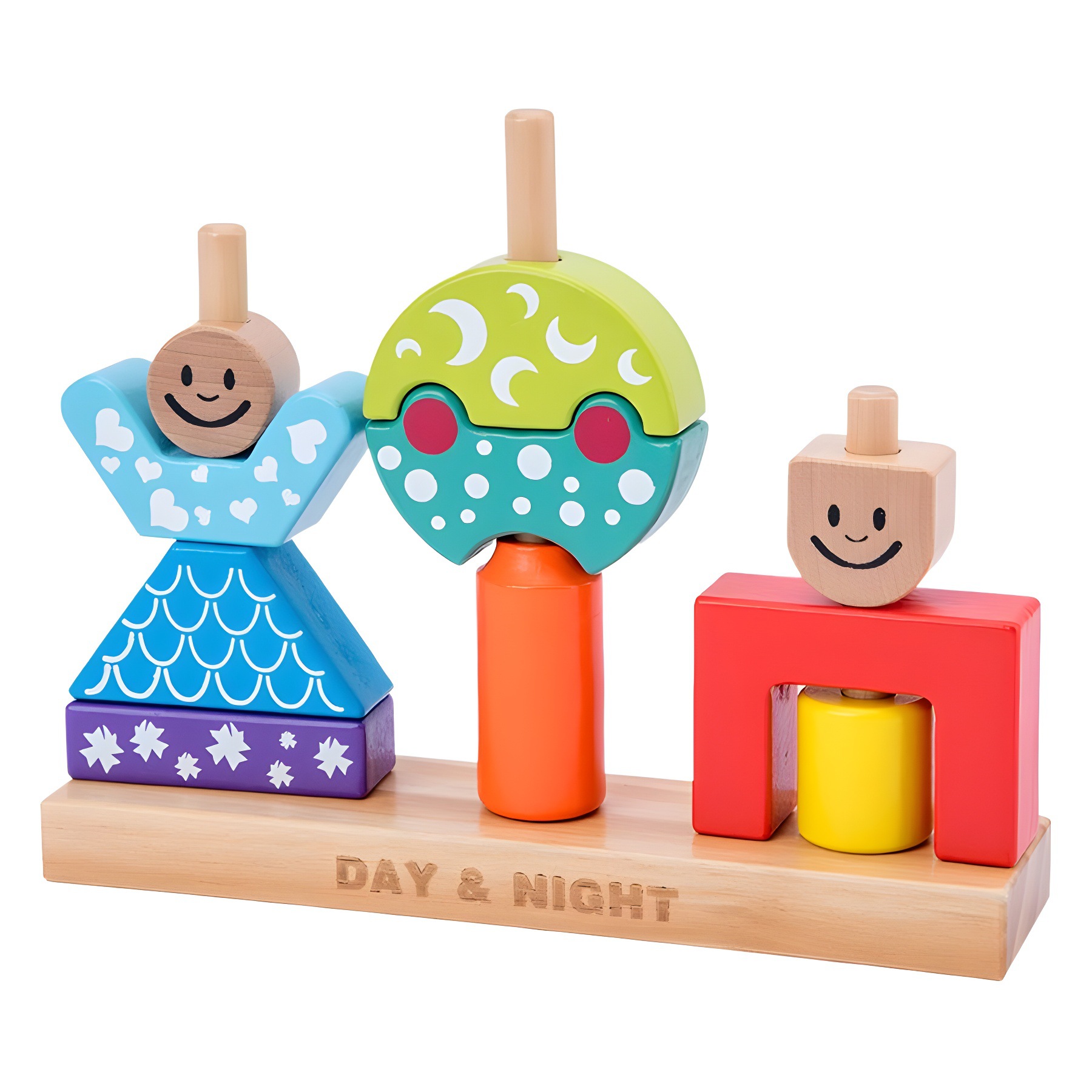 Día y Noche Puzzles para niños Bloques creativos Juguetes intercalados Bebés 3 - 6 Coordinación de los sentidos Niños Niñas Jardín de infantes