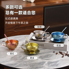 純チタンコーヒーカップ厚手断熱フルチタン家庭用マグカップ高級感アウトドアレジャーカップセットスプーン付き