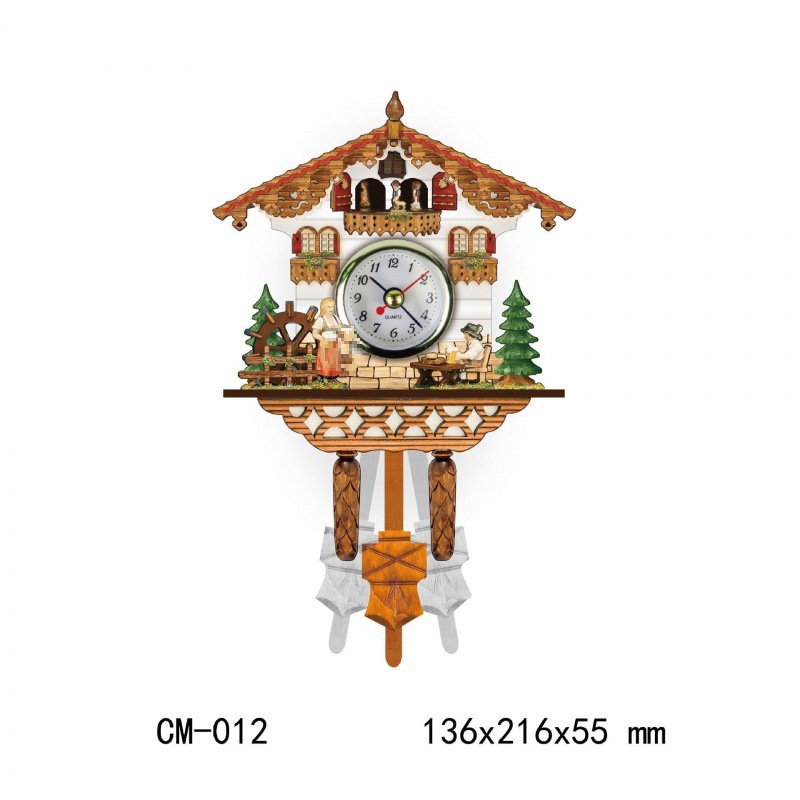 Reloj de madera cuco retro nórdico reloj de pared reloj despertador estilo de sala de estar