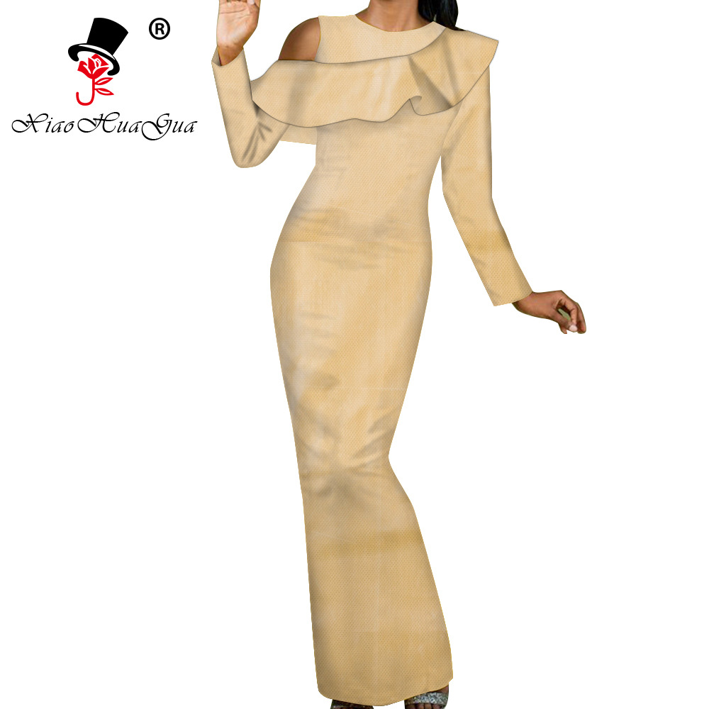 跨境货源非洲民族印花高腰连衣裙印花长裙晚宴礼服一件代发