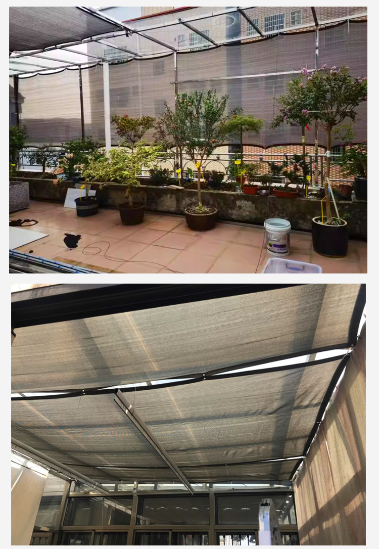 灰色遮阳网包边打孔