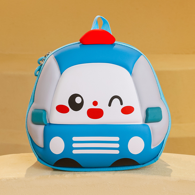 Mochila de niños de dibujos animados coches tridimensionales mochila de niños de jardín de infantes mochila transpirable de clase media y grande mochila de niños pequeños