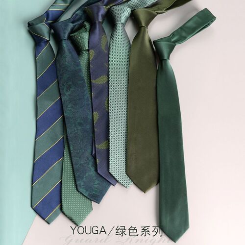 Green color scheme tie, business formal casual tie, performance performance fashion British handmade tie, student professional trend