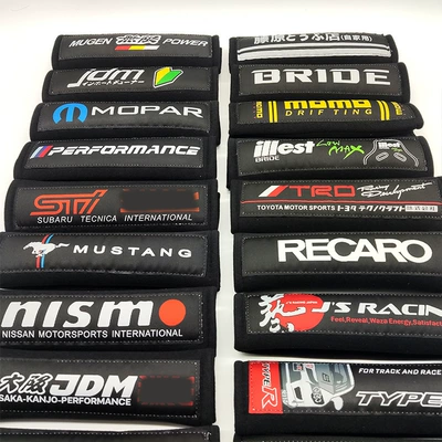 Car seat belt shoulder pad modified JDM car unlimited TRD Fujiwara MOMO cotton protection pad pair