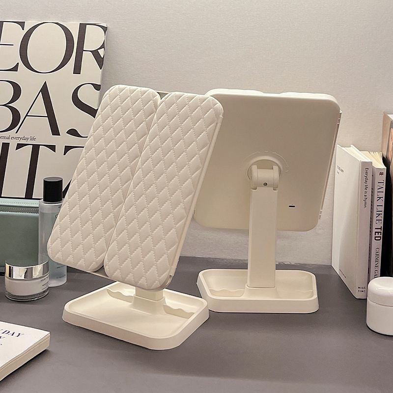 Espejo de maquillaje LED de escritorio con lámpara plegable ampliado en línea dormitorio mesa de maquillaje dormitorio espejo de vestuario mujer