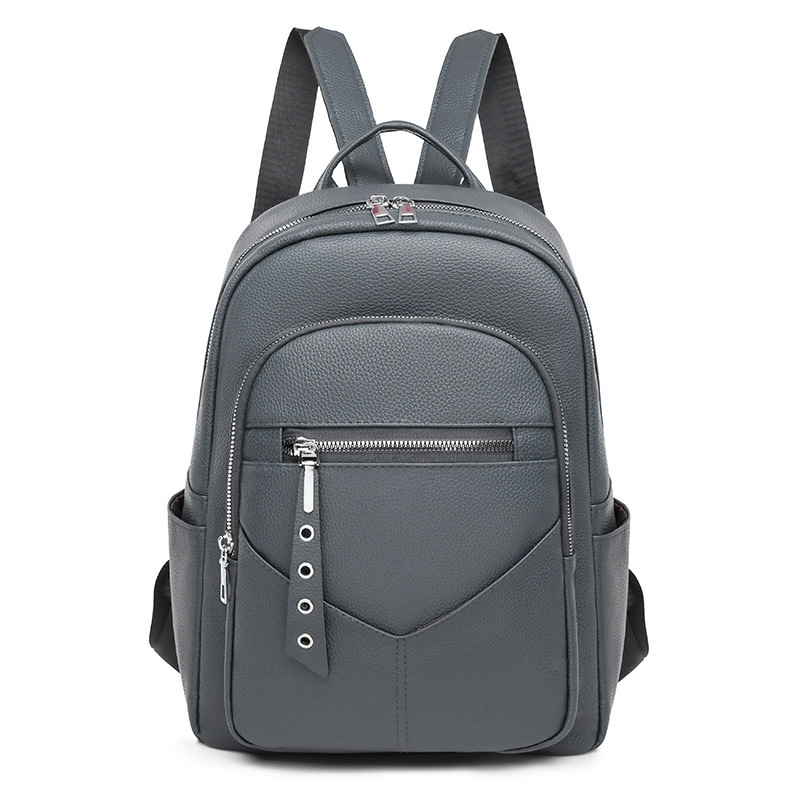 2024 nuevo casual de alta calidad de las mujeres de la PU mochila simple contraste de color urbano viaje mochila de moda