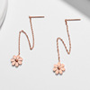 Fashionable universal earrings, cute swan, zirconium, 2024 years, light luxury style, with snowflakes